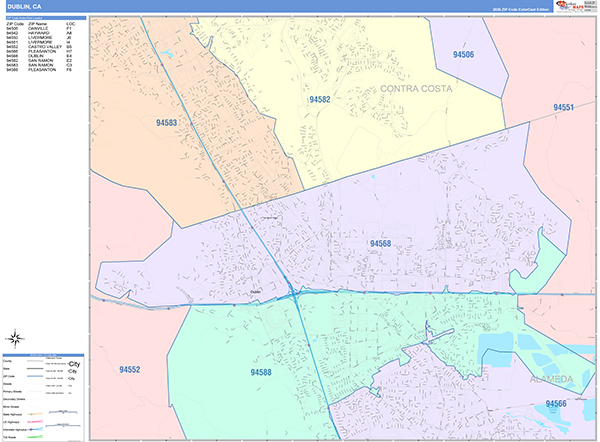 Dublin Map Color Cast Style