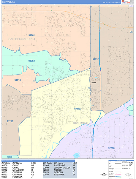 Eastvale Map Color Cast Style