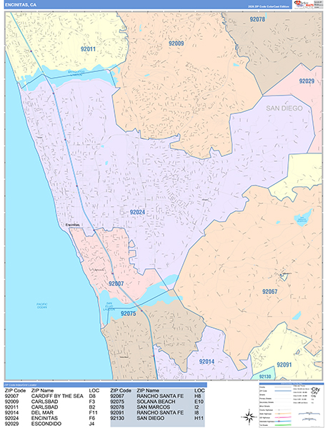 Encinitas Map Color Cast Style