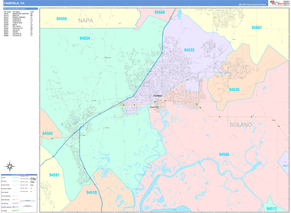 Fairfield City Digital Map Color Cast Style