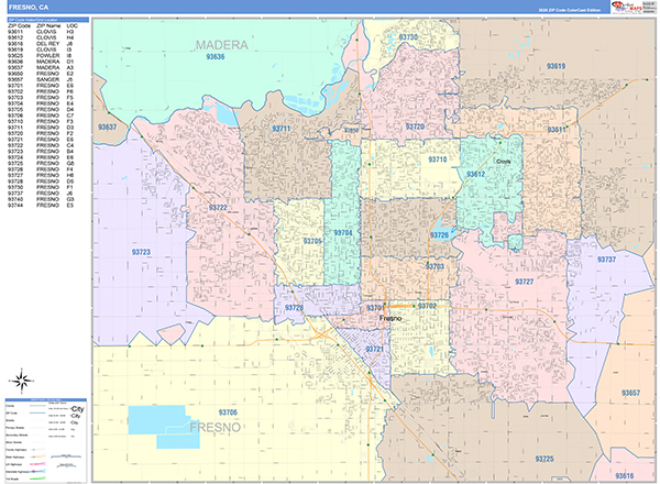 Fresno Map Color Cast Style