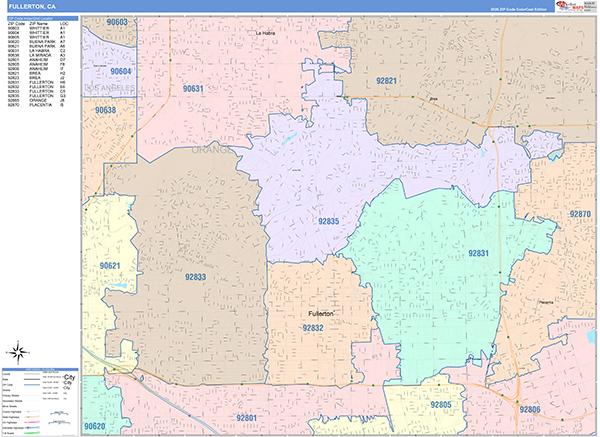 Fullerton Map Color Cast Style