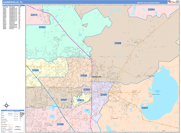Gainesville, FL Zip Code Map