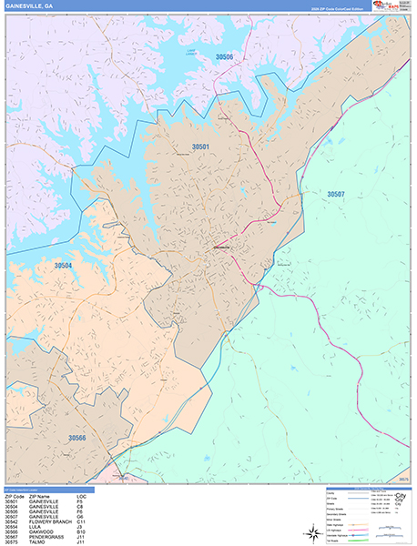 Gainesville, GA Zip Code Map