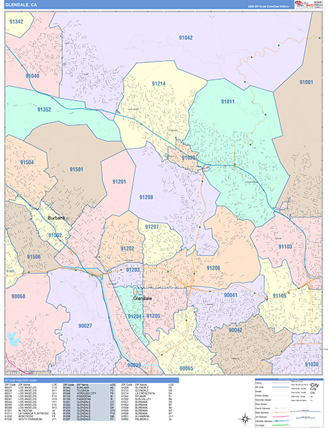 Glendale Map Color Cast Style