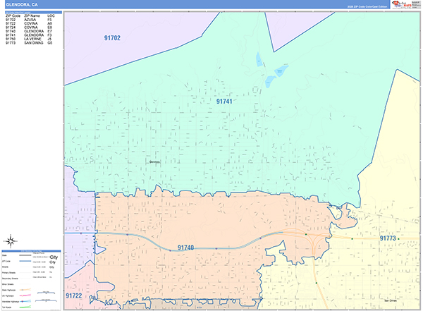 Glendora Map Color Cast Style