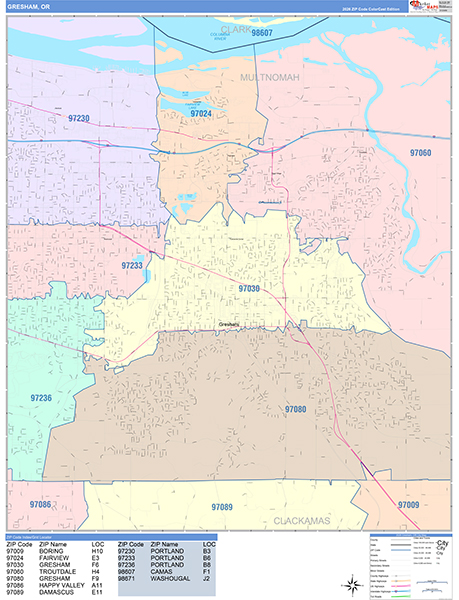 Gresham, OR Zip Code Map