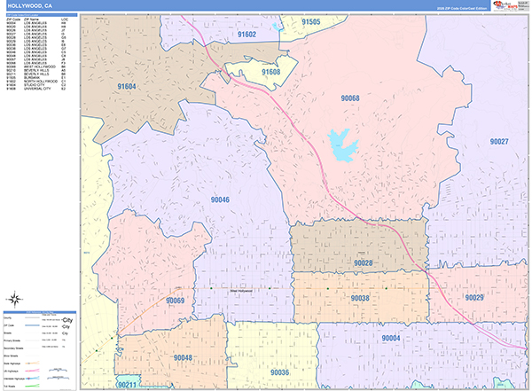 Hollywood Map Color Cast Style