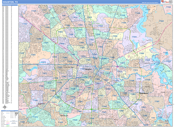 Houston, TX Zip Code Map