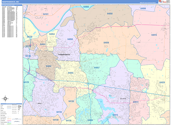 Independence, MO Zip Code Map