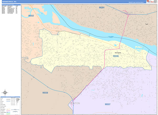 Kennewick, WA Zip Code Map