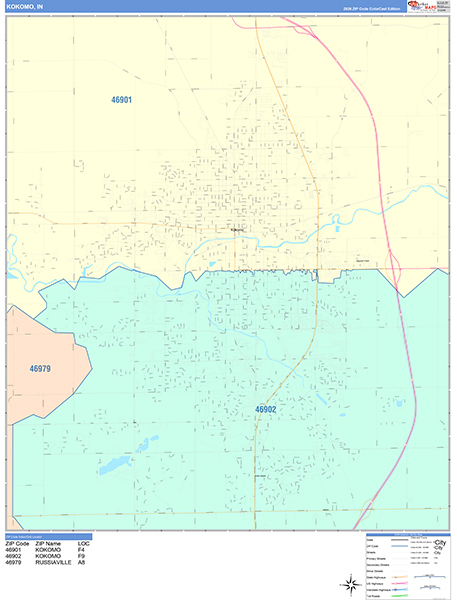 Kokomo, IN Zip Code Map