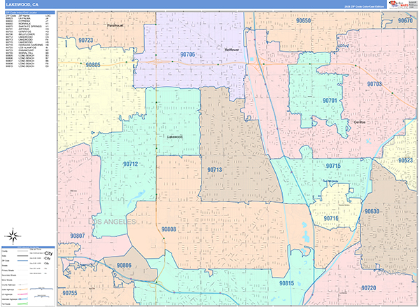 Lakewood Map Color Cast Style