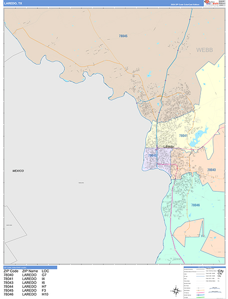 Laredo, TX Zip Code Map