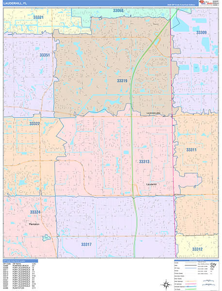 Lauderhill, FL Zip Code Map