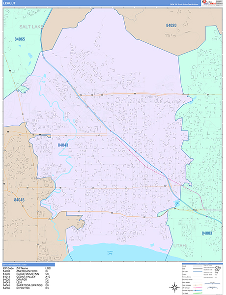Lehi, UT Zip Code Map