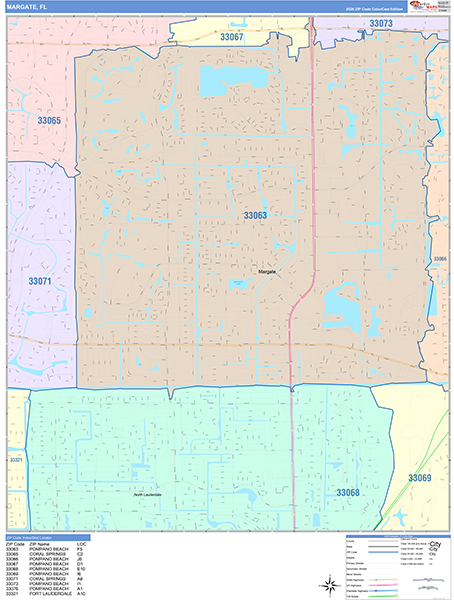 Margate, FL Zip Code Map