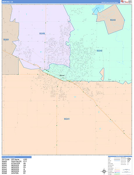 Merced Map Color Cast Style