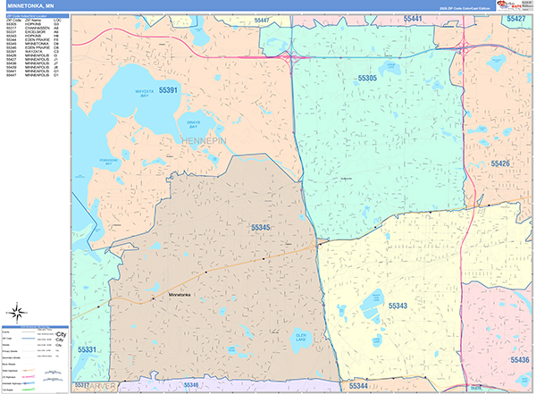 Minnetonka, MN Zip Code Map