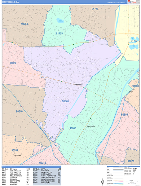 Montebello Map Color Cast Style
