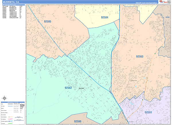 Murrieta Map Color Cast Style