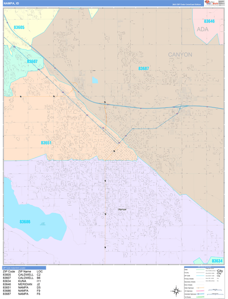 Nampa City Map Book Color Cast Style