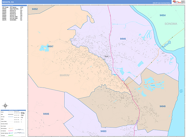 Novato Map Color Cast Style