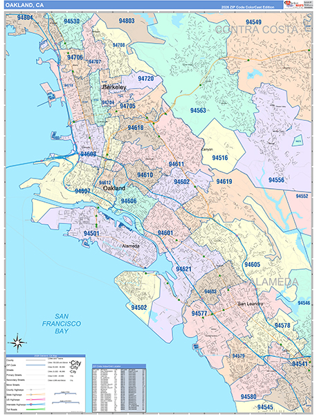 Oakland Map Color Cast Style