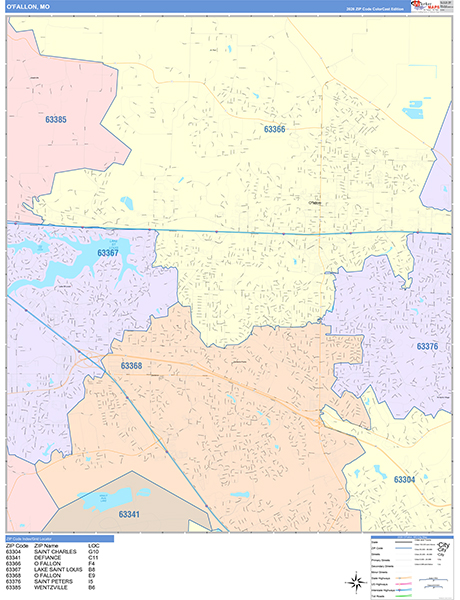 Ofallon City Map Book Color Cast Style
