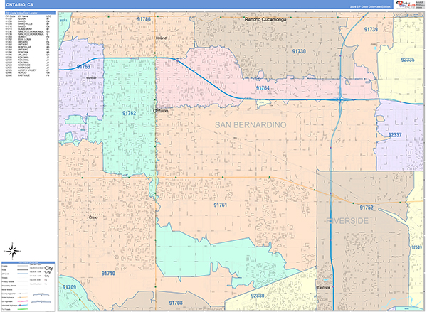 Ontario Map Color Cast Style