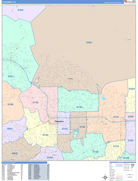 Pasadena Map Color Cast Style