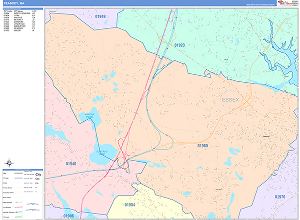 Peabody City Map Book Color Cast Style
