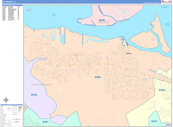 Pittsburg Map Color Cast Style
