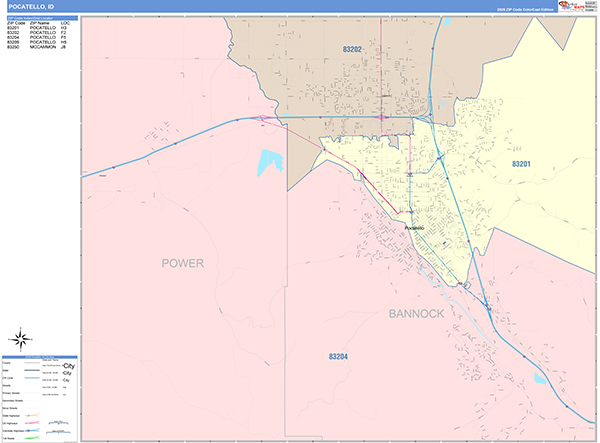 Pocatello, ID Zip Code Map