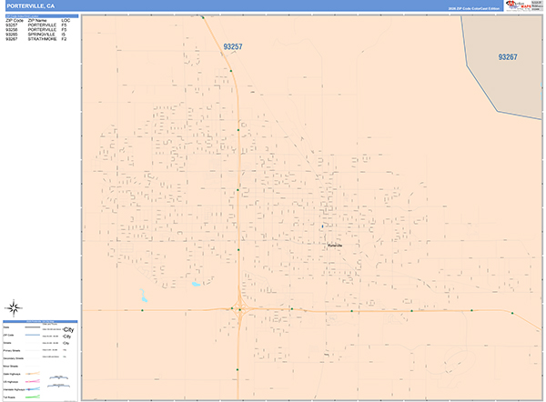Porterville Map Color Cast Style