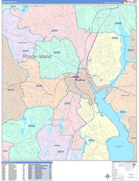 Providence, RI Zip Code Map