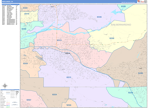 Redlands Map Color Cast Style