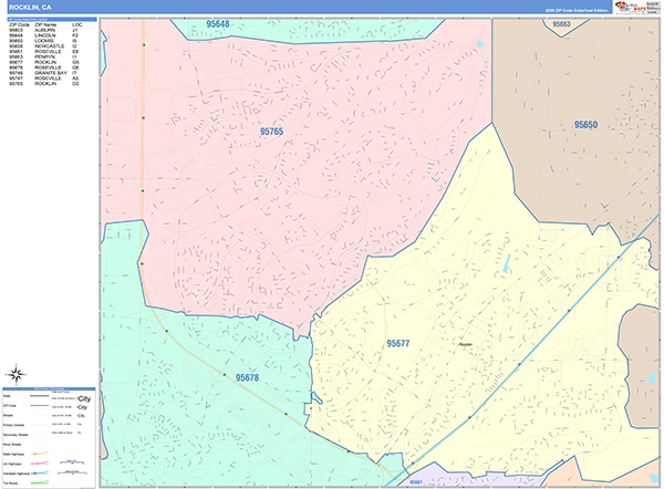 Rocklin Map Color Cast Style