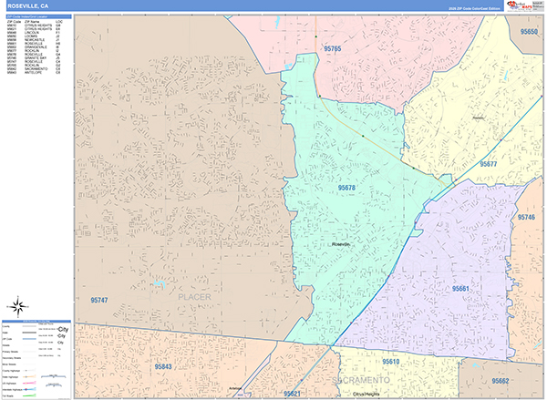 Roseville Map Color Cast Style