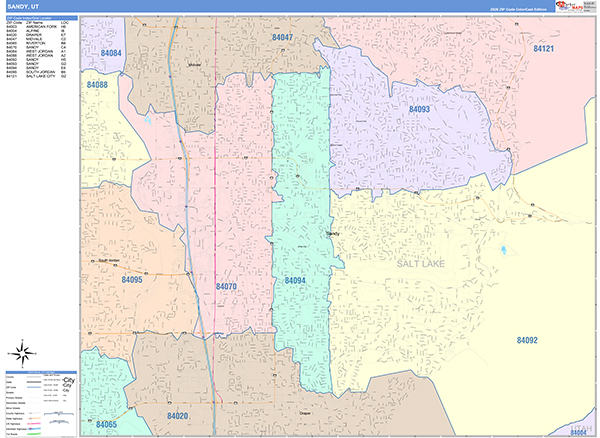 Sandy, UT Zip Code Map