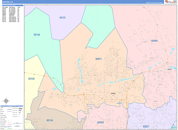 Santee Map Color Cast Style