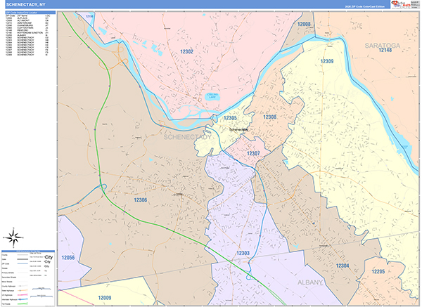 Schenectady City Map Book Color Cast Style