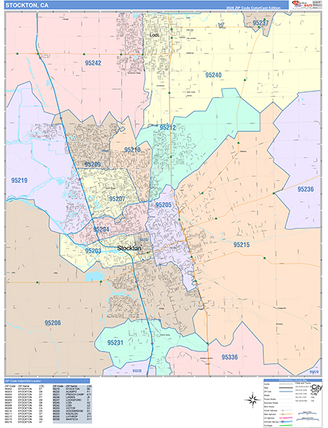 Stockton Map Color Cast Style