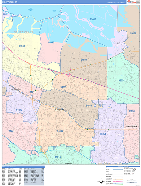 Sunnyvale Map Color Cast Style