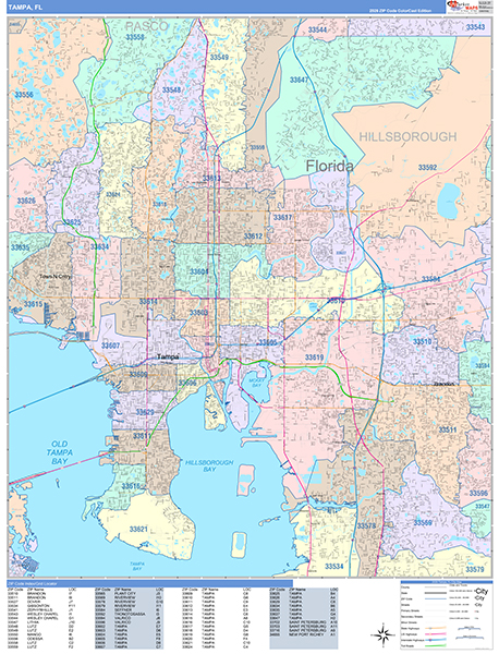 Tampa, FL Zip Code Map