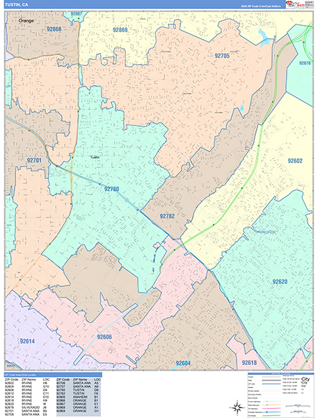 Tustin Map Color Cast Style