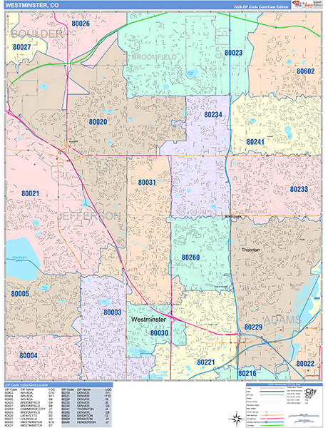 Westminster, CO Zip Code Map