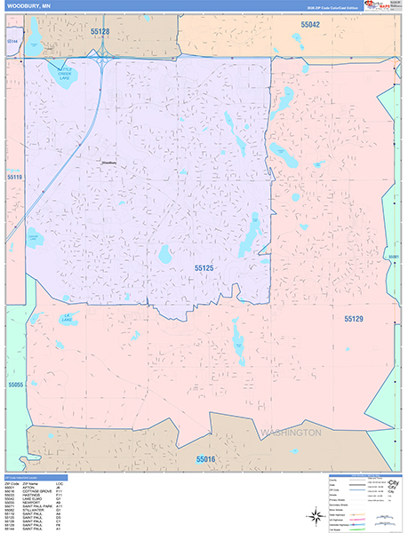 Woodbury, MN Zip Code Map