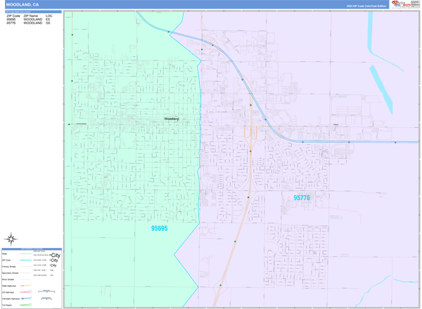 Woodland City Digital Map Color Cast Style