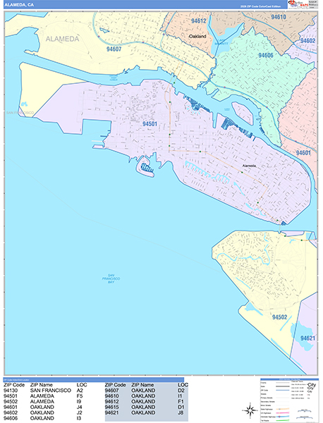Alameda Wall Map
